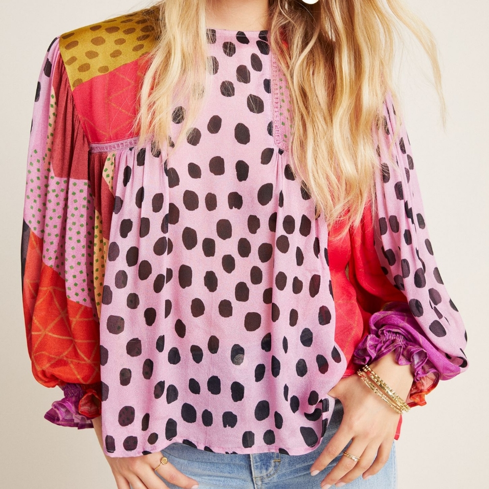 NWT Anthropologie Bl-nk peasant blouse